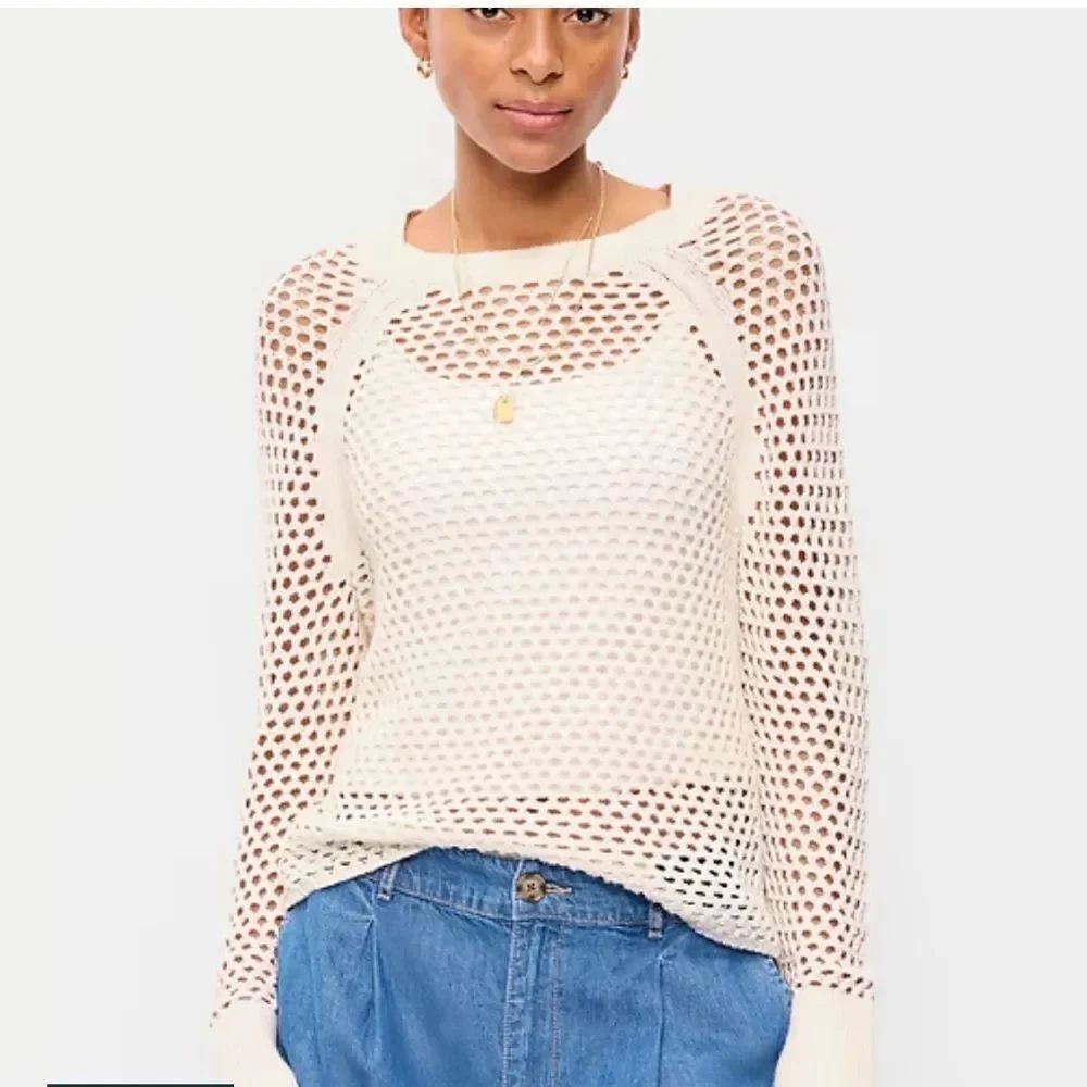 Old Navy Women’s Medium Open Stitch Crochet Dress Pullover Sweater Coastal Beach